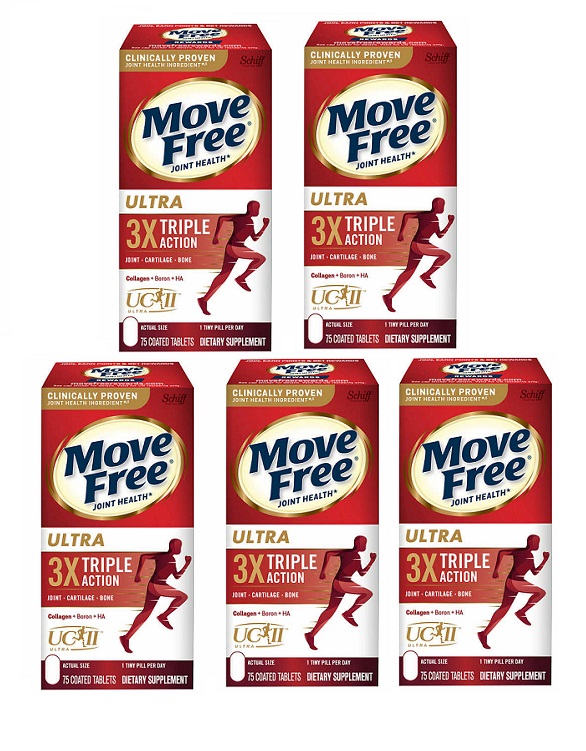 Schiff Move Free Ultra Triple Action, 75 Tablets(一組5瓶)